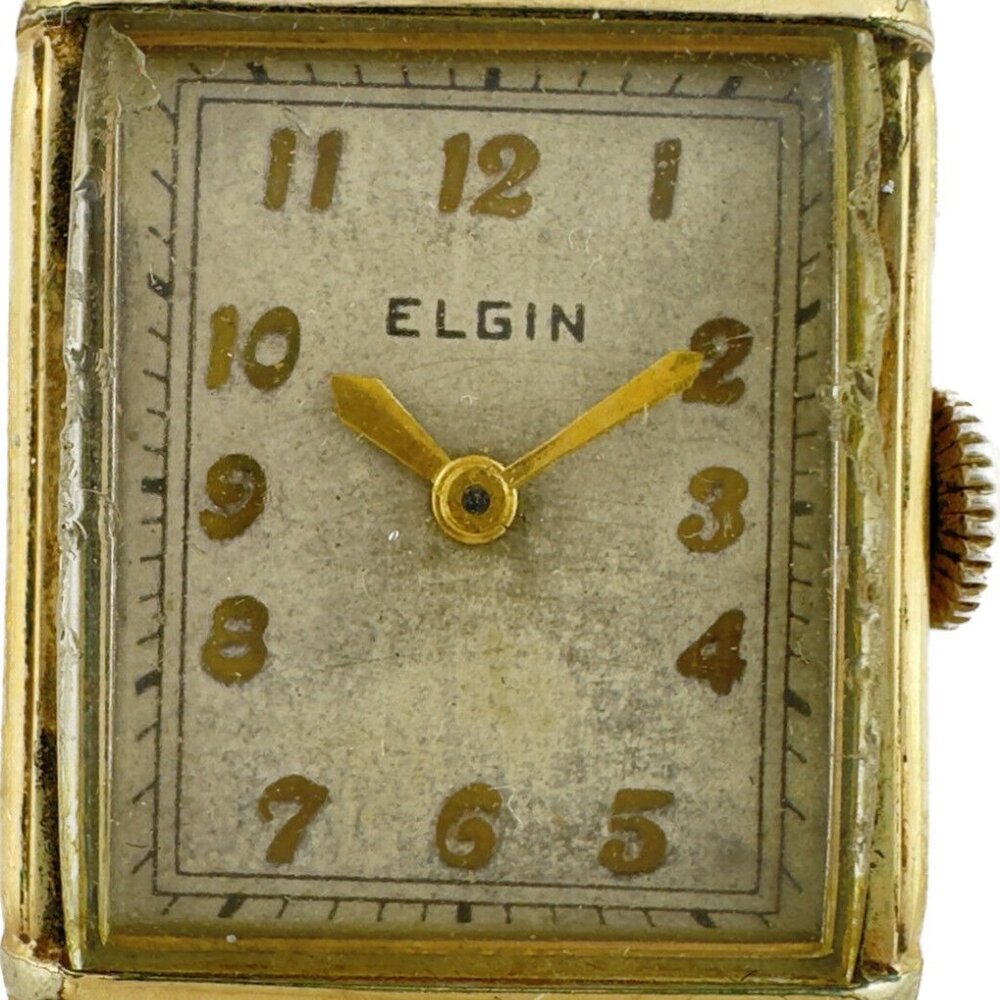 Vintage 18/0 Elgin 17 Jewel Men's Manual Wristwatch Grade 483 10k RGP Art Deco